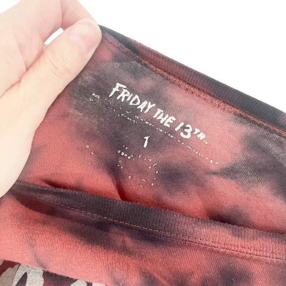 Torrid Black & Red Tie Dye Friday the 13th Short Sleeve Graphic Tee Women's 1X - Picture 4 of 5